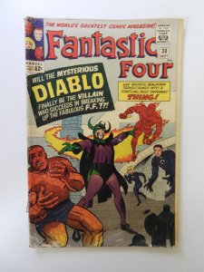 Fantastic Four #30 Fair condition moisture damage, cover detached both staples