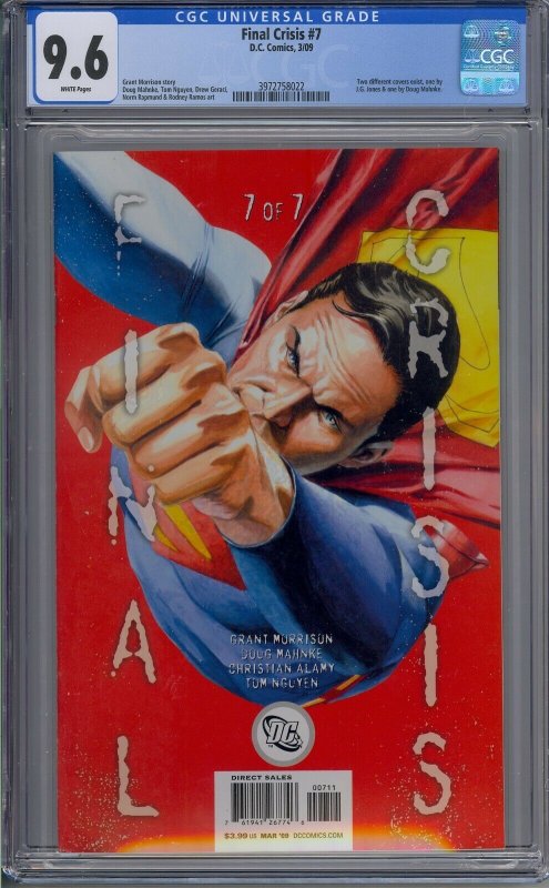 FINAL CRISIS #7 CGC 9.6 1ST CALVIN ELLIS  761941267746