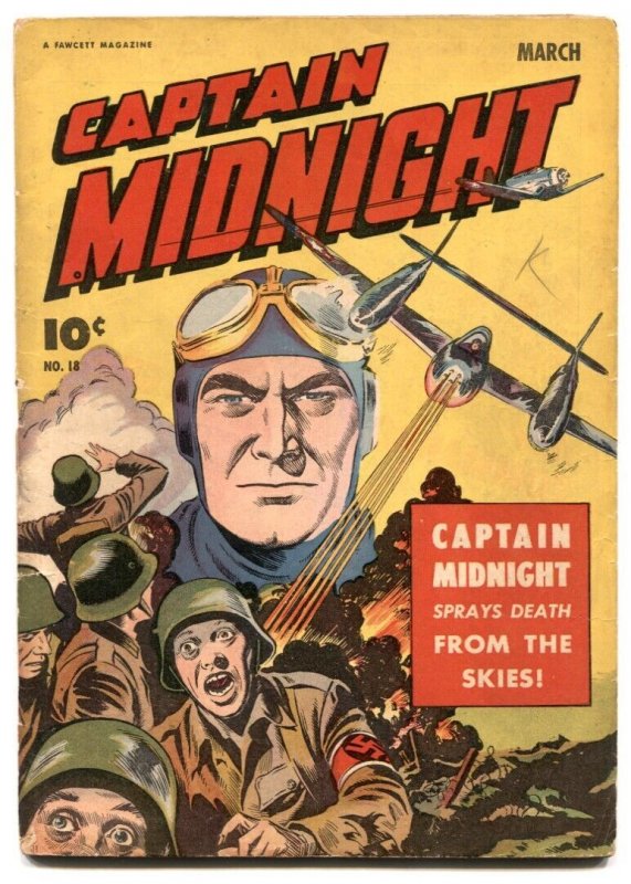 Captain Midnight #18 1944- Raboy Nazi cover- Golden Age VG/F