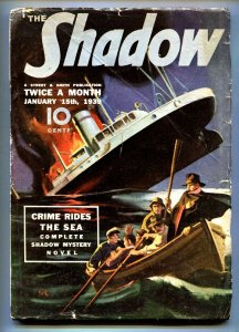 SHADOW 1939 Jan 15- STREET AND SMITH-RARE PULP MAGAZINE VG