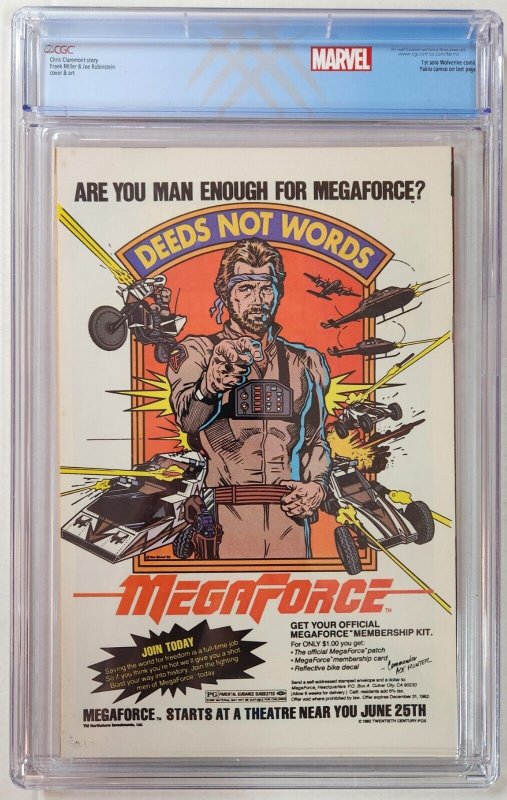 Wolverine Limited Series #1 CGC 9.0 Marvel Comics 1982 