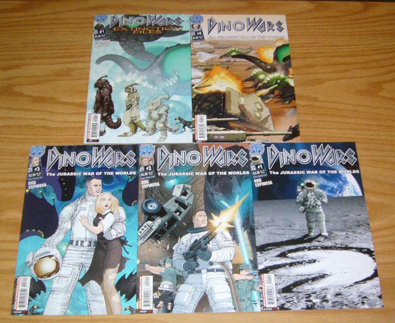 DinoWars: Jurassic War of the Worlds #1-4 VF/NM complete series + files dinosaur