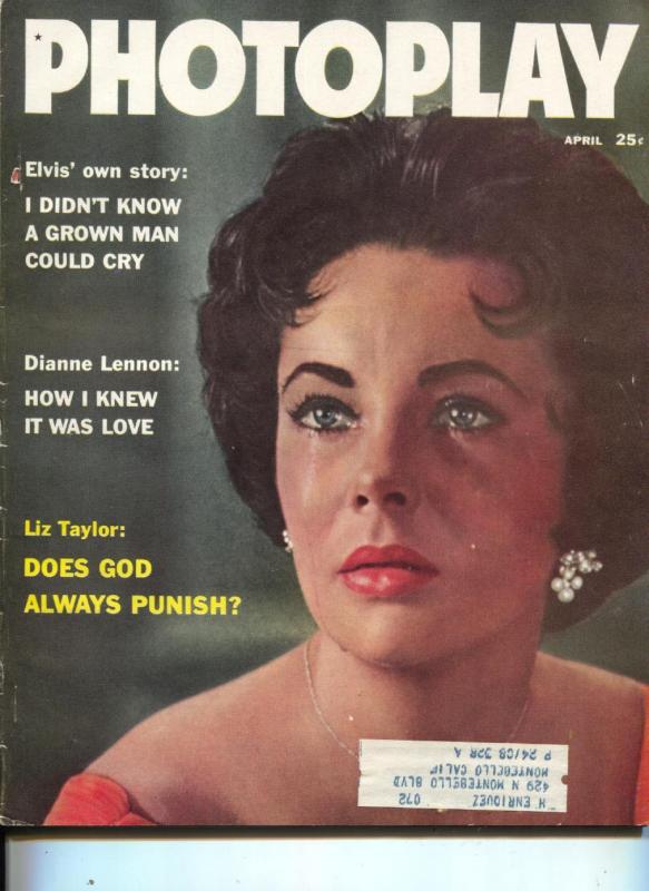 Photoplay-Liz Taylor-Elvis-Joan Collins-Cary Grant-Ingrid Bergman-April-1960