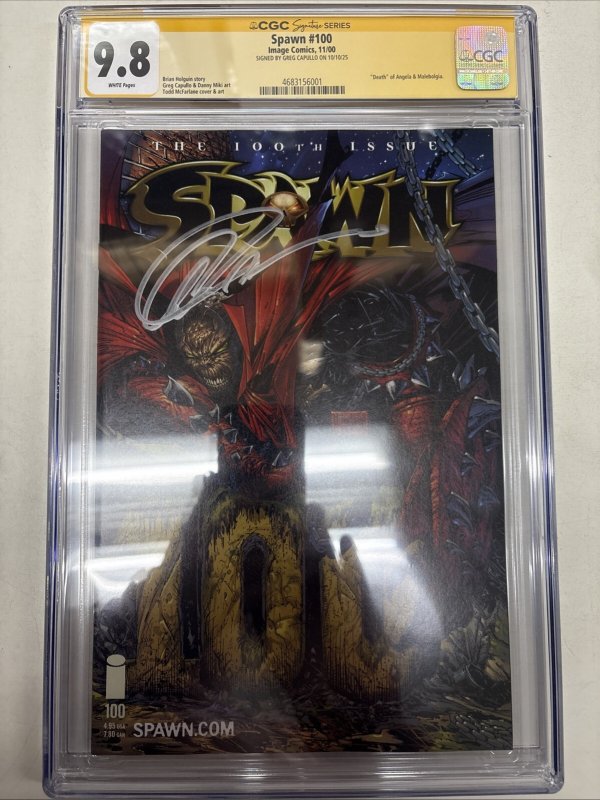 Spawn (2000) # 100 (CGC 9.8 SS) Signed Greg Capullo * Census = 7 * Image Comics