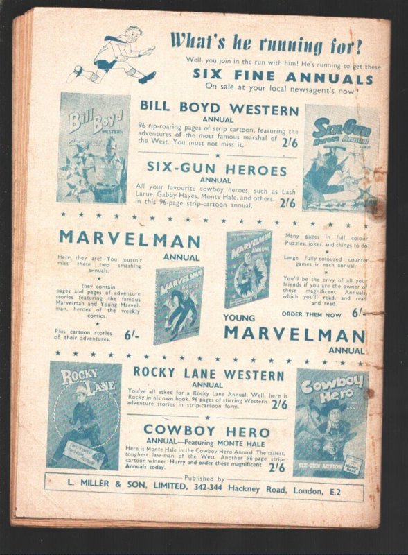 Lash LaRue #111 1963-Cover did not appear on U.S. issue-Back photo ad for Bri...