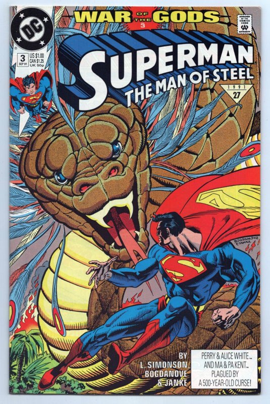 Superman Man Of Steel #3 | War Of The Gods (DC, 1991) VF