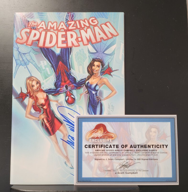 Amazing Spider-Man #1 - Signed J. Scott Campbell w/COA / Encased (9.0/9.2) 2015