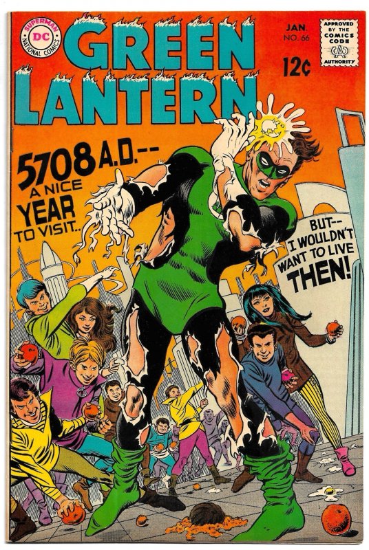 GREEN LANTERN #66 (Jan1969) 9.0 VF/NM John Broome! Mike Sekowsky! GL in 5708 AD!