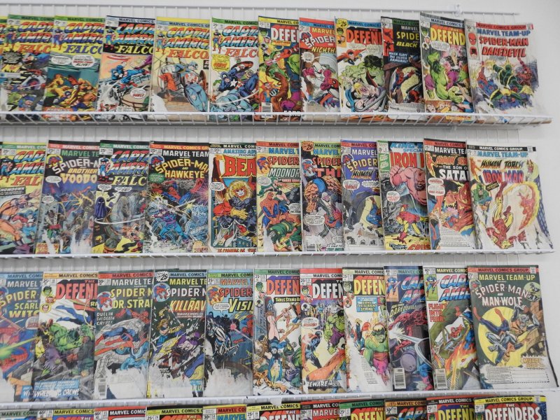 Huge Lot 150 Low Grade Comics W/ Captain America, Defenders, Iron Man See desc