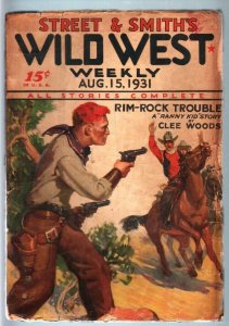 WILD WEST WEEKLY-8/15/1931-PULP-RANNY KID G/VG