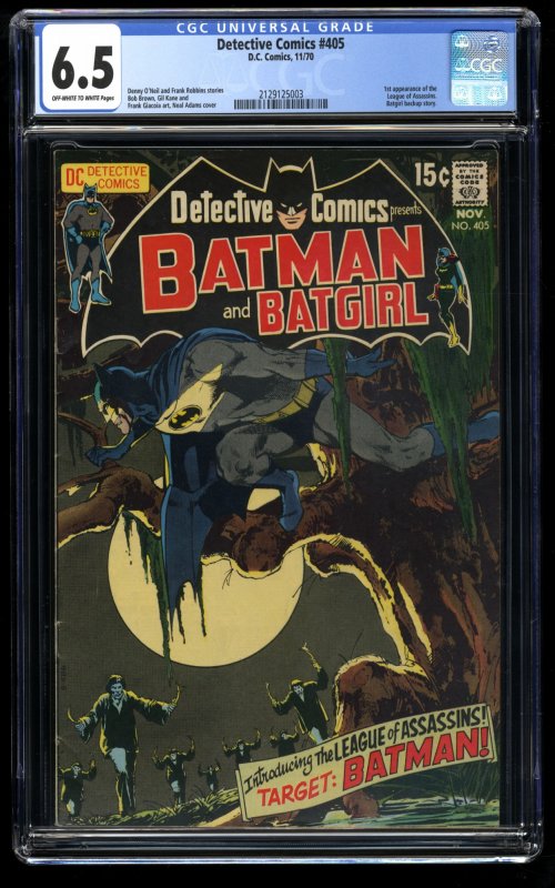 Detective Comics #405 CGC FN+ 6.5 1st League of Assassins! Batman!