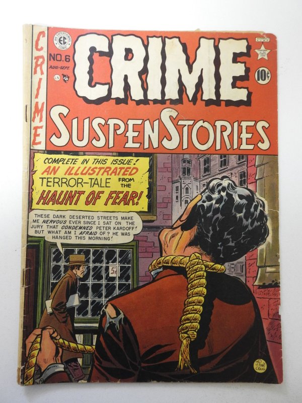 Crime SuspenStories #6 (1951) GD centerfold detached, 2 in tear on 13th page