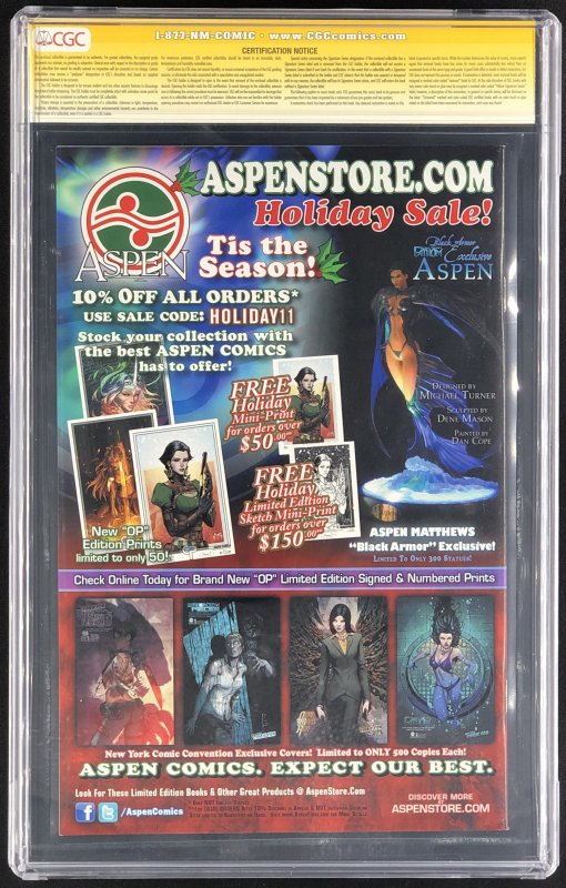 Lady Mechanika #3 CGC 9. 8 Signature Series Pulp's Comics Edition Double...