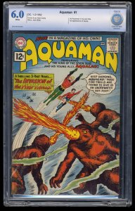 Aquaman #1 CBCS FN 6.0 White Pages 1st Appearance Quisp Nick Cardy Art!