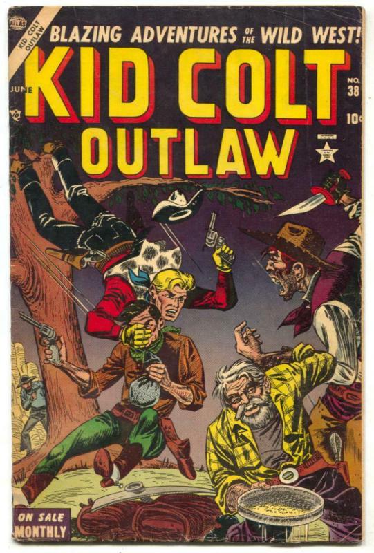 Kid Colt Outlaw #38 1954- Black Rider- Atlas Western VG