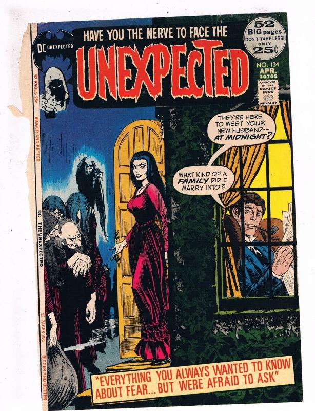 Unexpected # 134 FRONT COVER ONLY Great For Framing DC Comic Book Horror S73