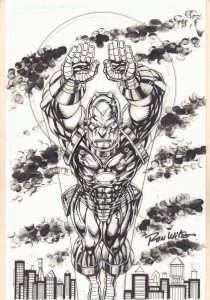 Iron Man Flying Commission - Signed art by Ron Wilson