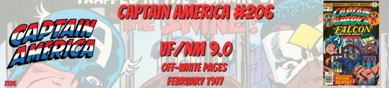 Captain America 206 VF/NM 9.0 Marvel 1977