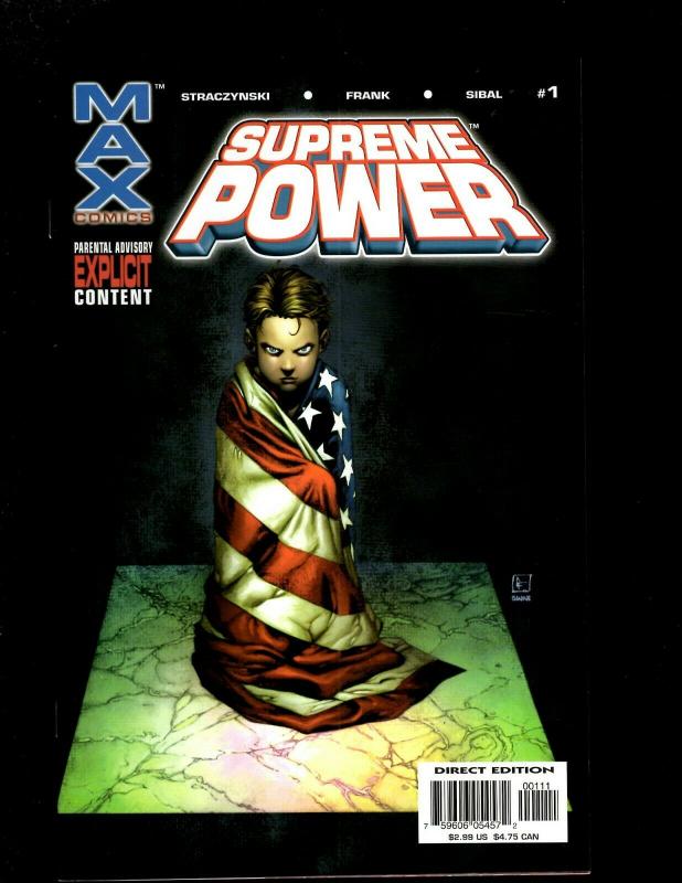 Lot of 9 Supreme Power Max Comic Books #1 1 2 3 4 5 6 7 8 HY7