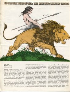 Edgar Rice Burroughs: The Man Who Created Tarzan 1975-BYU Press-promo page fo...