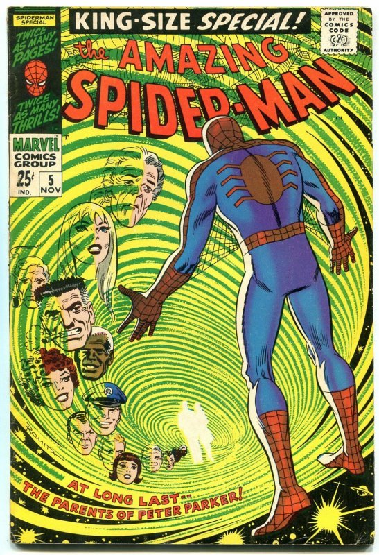 AMAZING SPIDER-MAN ANNUAL #5--Peter Parker's parents-1968 VG 