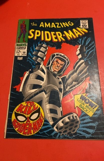 The Amazing Spider-Man #58 (1968)spider killer, bottom small spine split