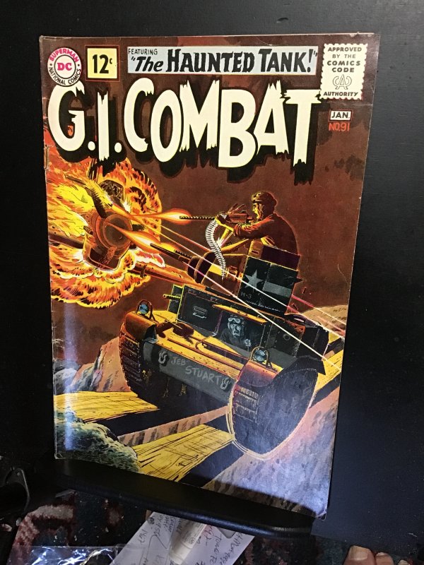 G.I. Combat #91 (1962) 1st Haunted Tank cover! Mid-grade FN- Boca CERT