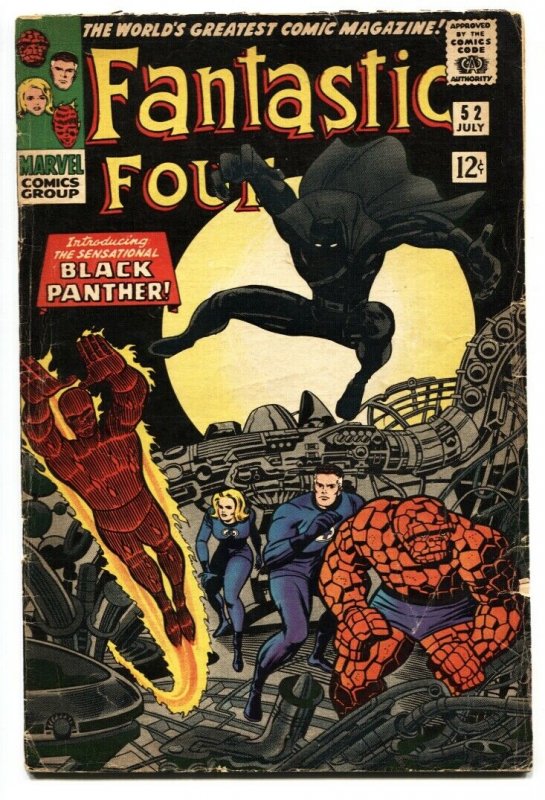 FANTASTIC FOUR #52 comic book 1st appearance Black Panther-Marvel 1966