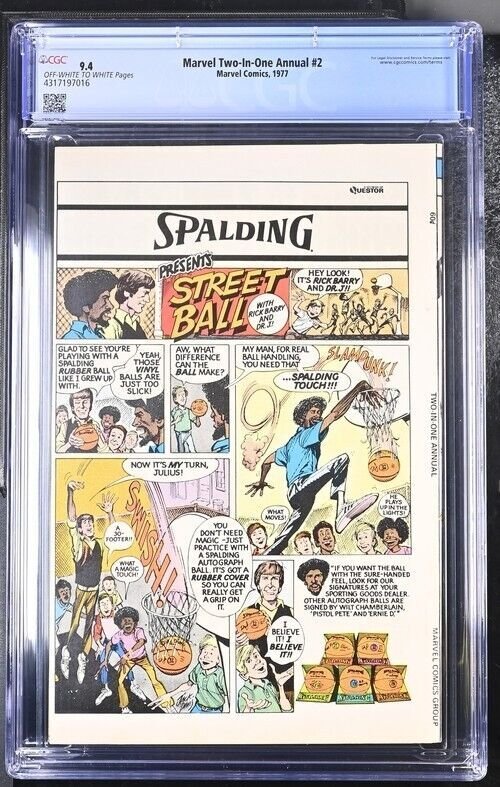 MARVEL TWO-IN-ONE ANNUAL #2 CGC 9.4 THING SPIDER-MAN THANOS AVENGERS