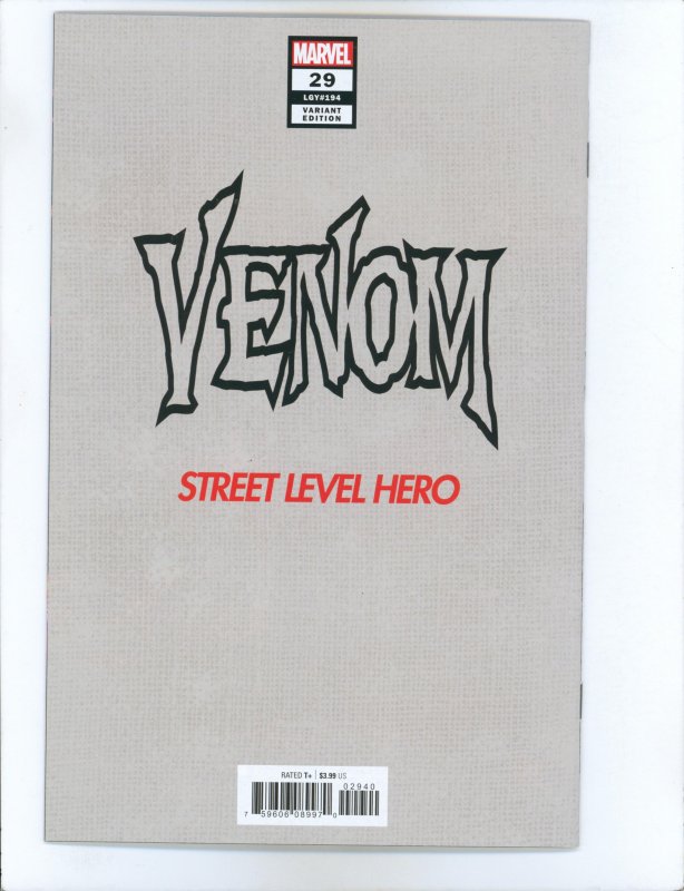 Venom 29 Tyler Kirkham Black and White SLH Exclusive Origin of Codex