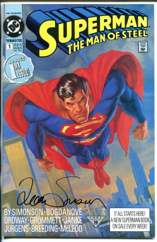 SUPERMAN - MAN OF STEEL #1 1990-DC-SIGNED-LOUISE SIMONSON-PHOTO-nm