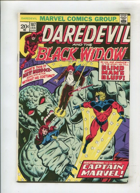 DAREDEVIL #107 (8.5) BLACK WIDOW!! 1974