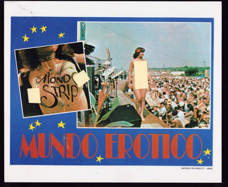 1973 Mundo Erotico (Erotic World) Vintage Lobby Card Printed in Mexico. 4 pc LOT
