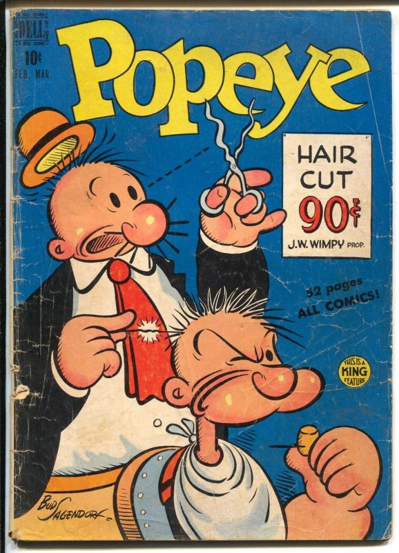 Popeye #11 1950-Dell-Bud Sagendorf art-barbershop cover-G