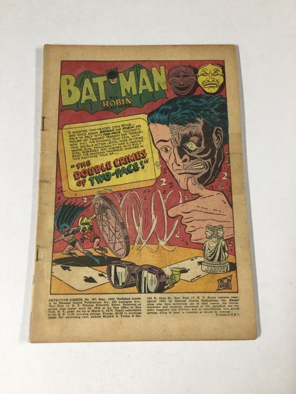 Detective Comics 187 Coverless Two-face Golden Age 