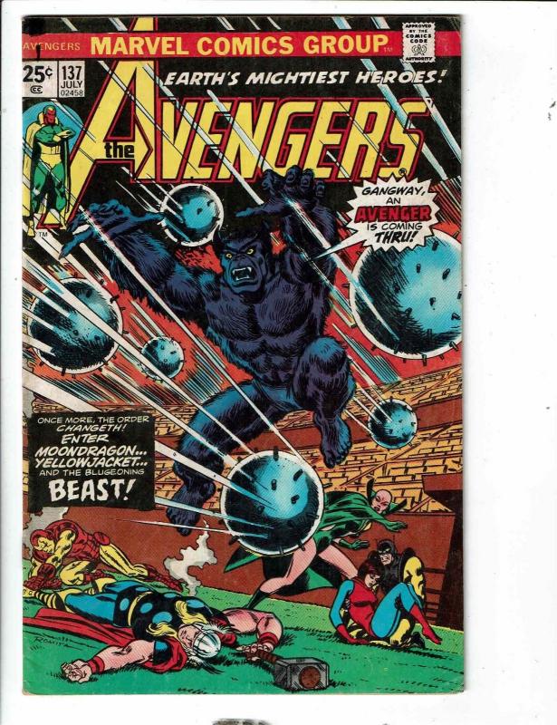 Avengers # 137 FN Marvel Comic Book Hulk Thor Iron man Captain America Wasp J289