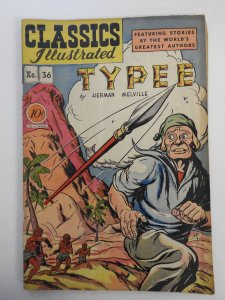 Classics Illustrated #36 (1947) Typee 1st Printing! Solid VG Condition!