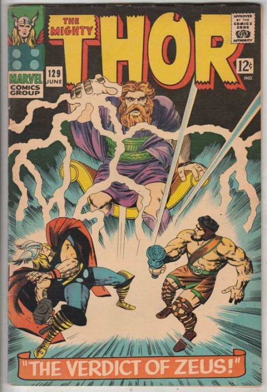 Thor, the Mighty #129 (Jun-68) FN/VF Mid-High-Grade Thor, Hercules