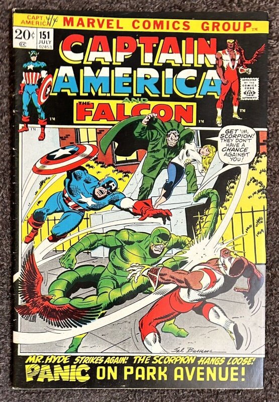 Captain America #151 Marvel Comics Fine + Scorpion Mr. Hyde Buscema 1972