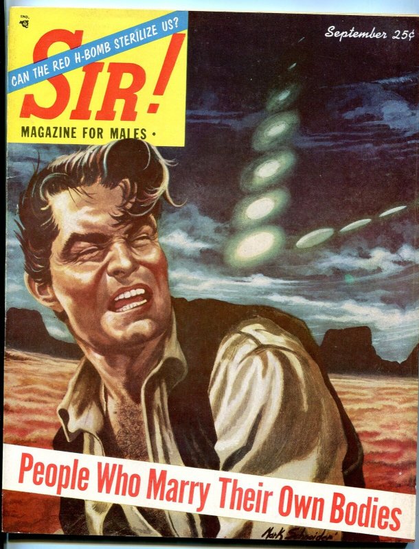 Sir! Magazine September 1954-UFOS-H-BOMBS-LUCKY LUCIANO-CHEESECAKE