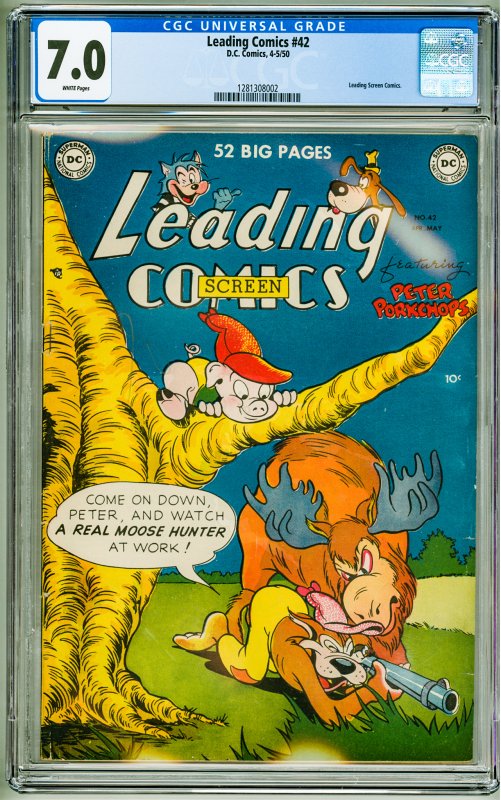 Leading Screen Comics #42 (1950) CGC 7.0! White Pages!