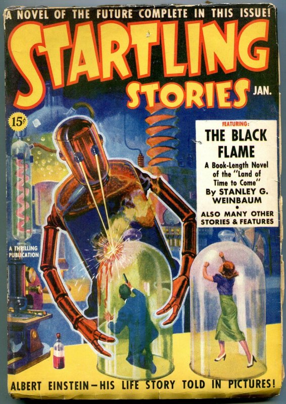 Startling Stories Pulp #1 January 1939-Robot cover- Einstein- Black Flame VG/F