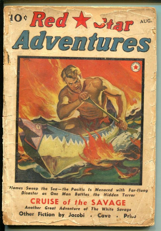 Red Star Adventures-8/1940-2nd issue-White savage-Hugh B Cave-PR/FR