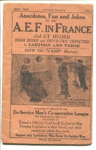 A.E.F. Fun In France #2 9/1920-post WWI joke book for U.S. military personnel...