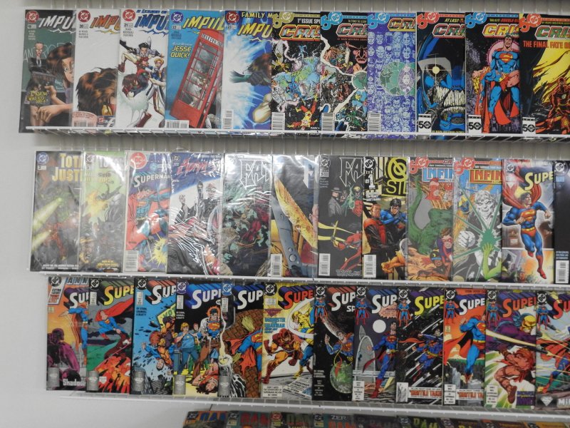 Huge Lot 180+ Comics W/ Superman, Impulse, Crisis Infinite Earths+ Avg VF Cond!
