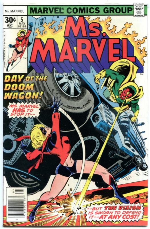 MS MARVEL #5, FN-, Jim Mooney, Claremont, 1977, Bronze age, more Marvel in store