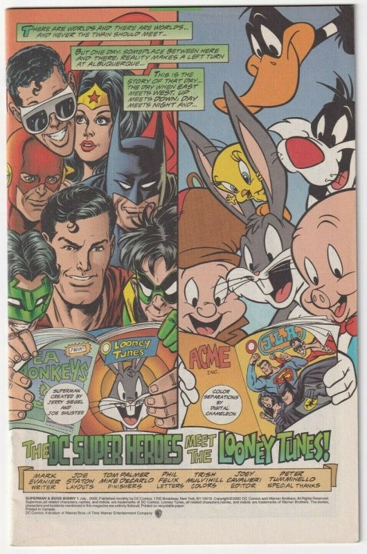 SuperMan & Bugs Bunny #1 Batman The Flash Daffy Duck Looney Tunes July 2000 DC 