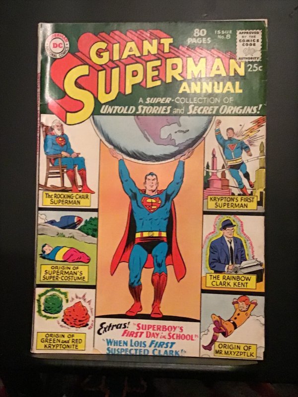 Superman Annual #8 (1964) Giant-size Mxyzptlk and others origins FN+ Wow