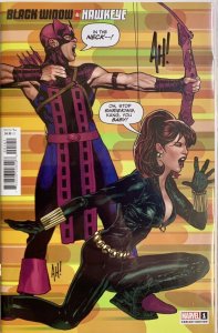 BLACK WIDOW & HAWKEYE #1 2024 ADAM HUGHES VARIANT - SIGNED WITH COA