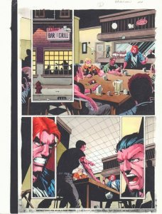 Spider-Man: Made Men #1 p.6 Color Guide Art - Bar Fight - 1998 by John Kalisz